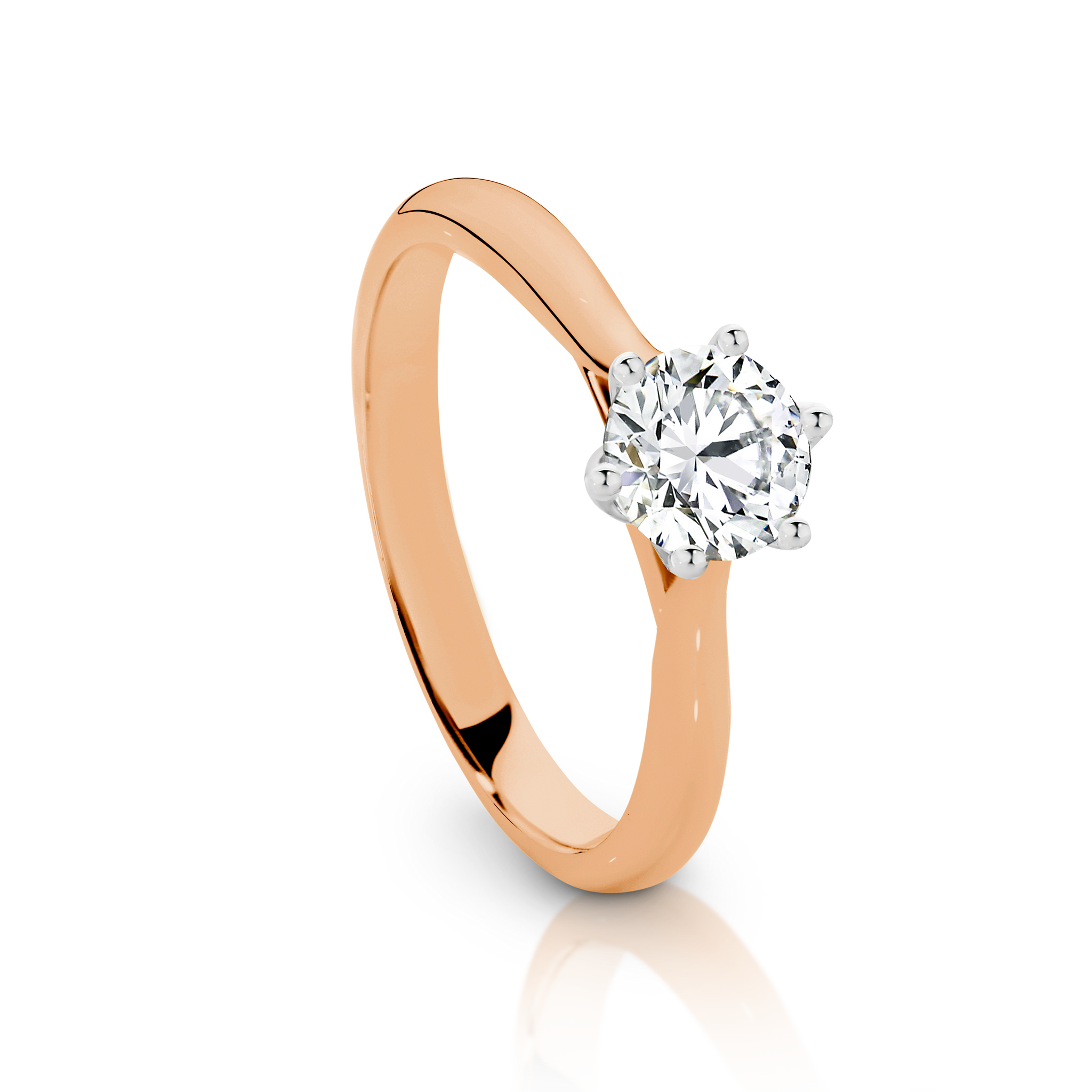 Cut Diamond Cartier Rose Gold Engagement Rings 18Ct Rose Gold