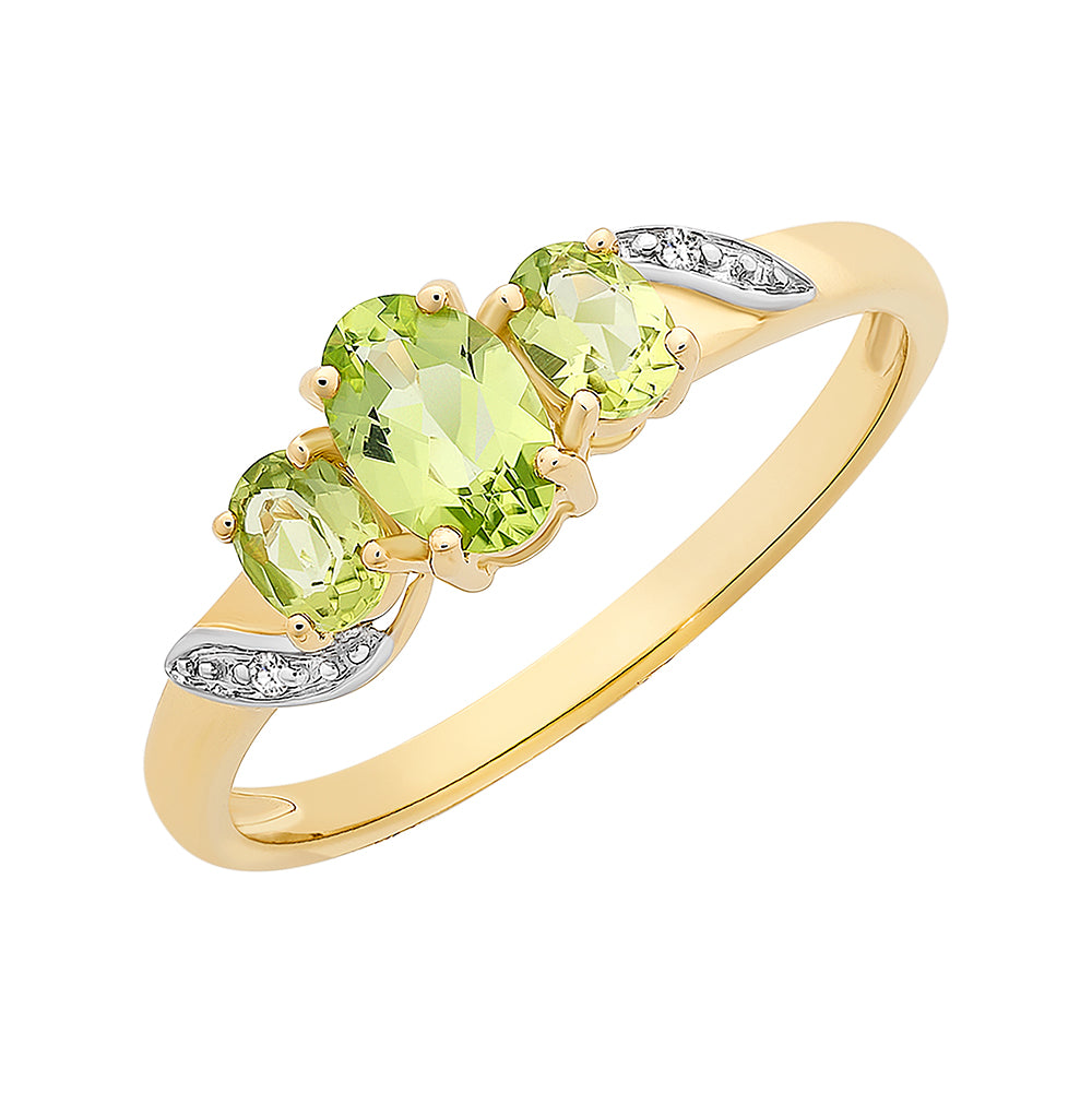 Yellow gold peridot shop ring