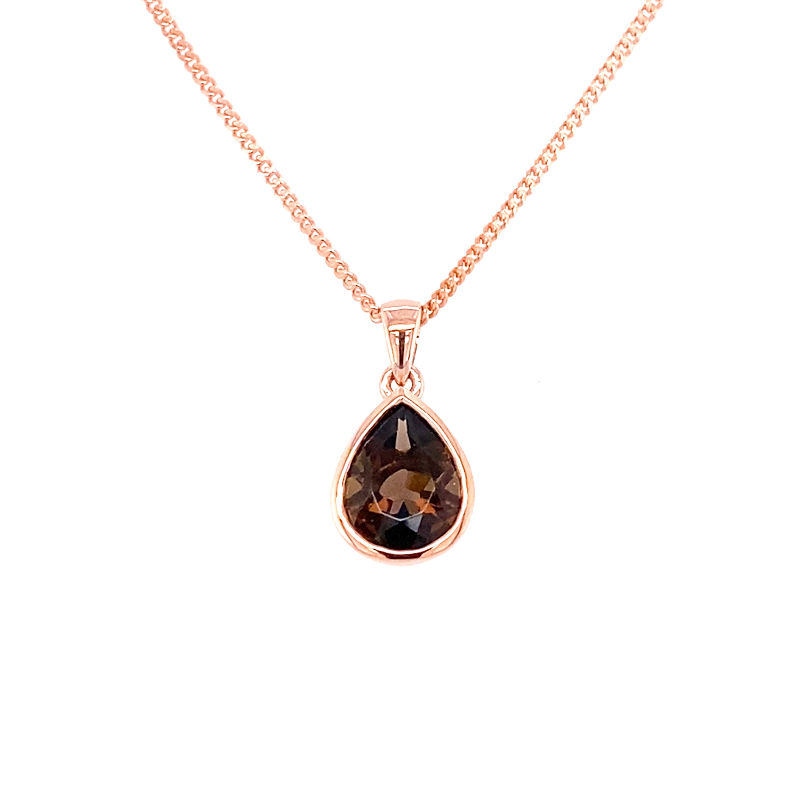 Rose gold garnet on sale necklace