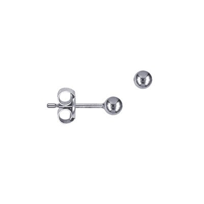 9Ct White Gold 3mm Ball Stud Earrings