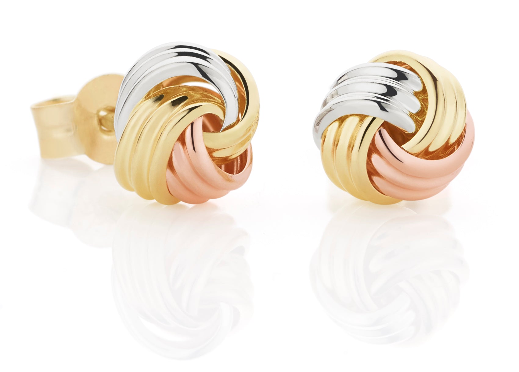 9ct 3 tone earrings