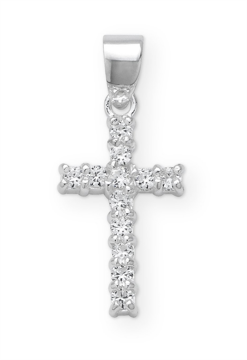 Sterling Silver CZ Cross Pendant – Stephens Jewellers