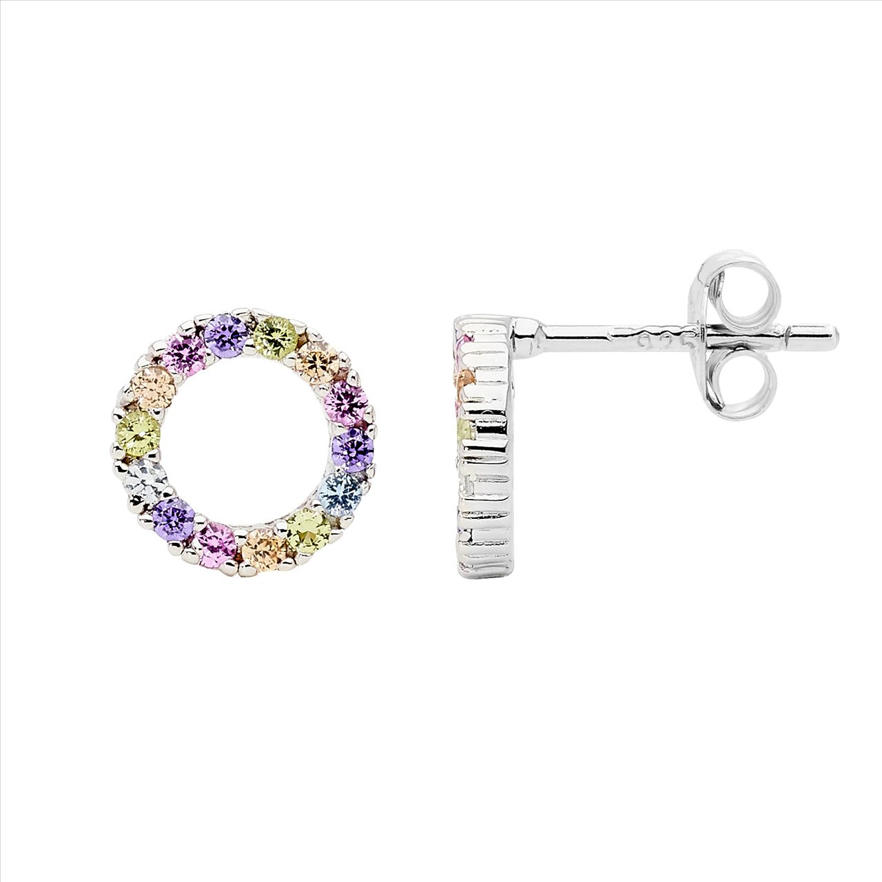 Ellani S.Silver Rainbow CZ Earrings Stephens Jewellers