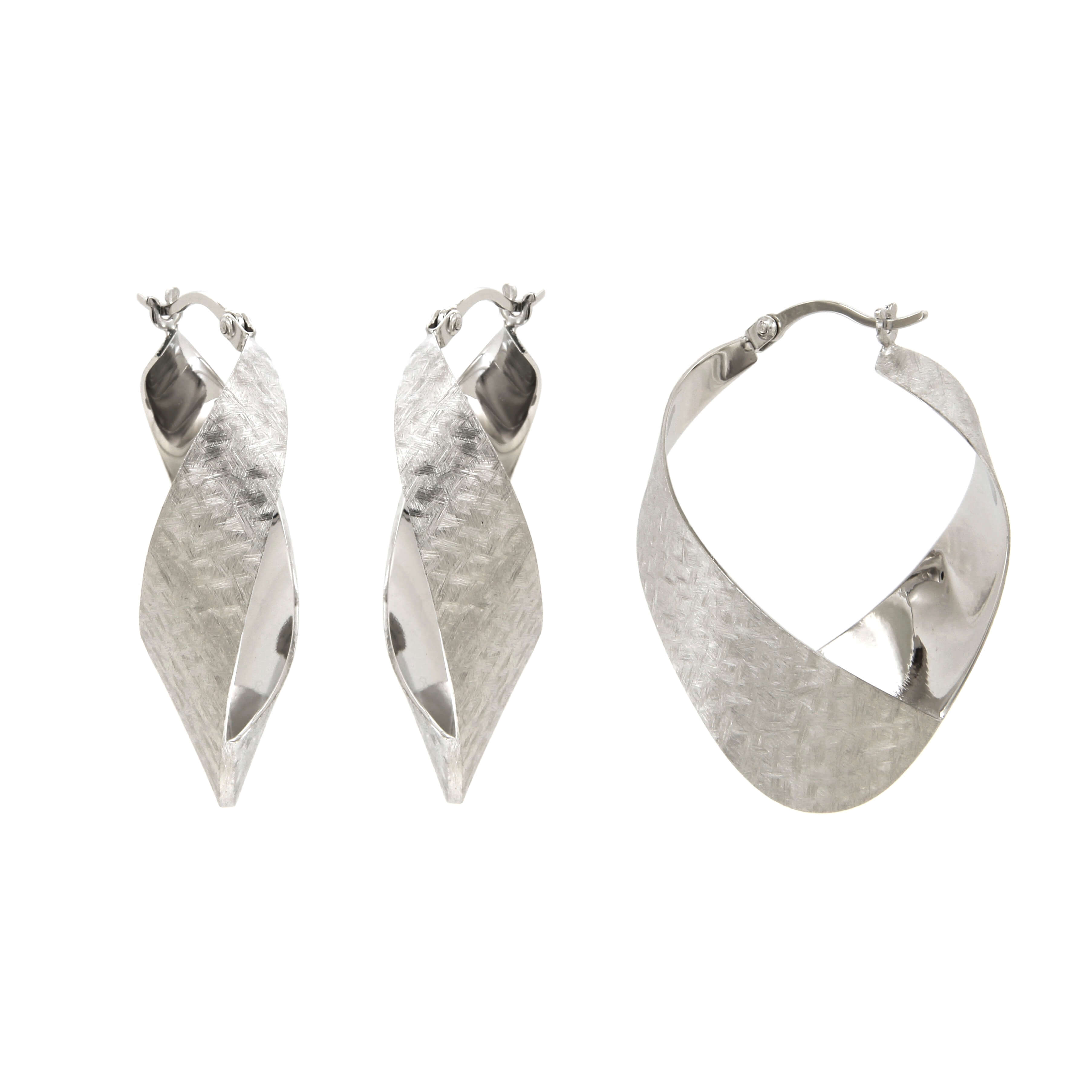 Flat silver clearance hoop earrings